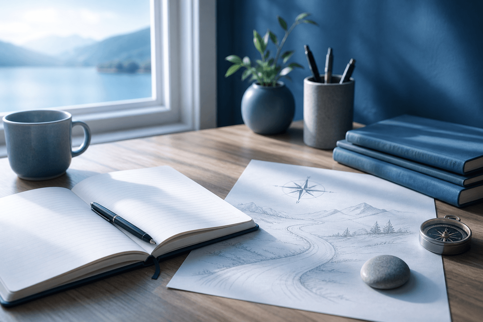Open notebook and soft morning light suggesting clear next steps